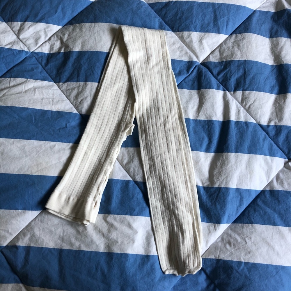 White Ribbed Tights